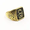 Retro Silver Gold 316 Stainless steel muslim men's saudi arabia ring imam Islamic turkish prayer religious rings jewelry