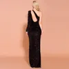 Evening Yousef aljasmi One-Shoulder High split htail dress - new dress for dinner party Single long sleeve