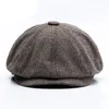 2 Rozmiary Peaky Blinders Mężczyźni Berets Hat Jesień Nowy Vintage Herringbone Octagon Cap Kobiety Casual Dynia Kapelusz Gatsby Płaskie Beret Czapki Y200110