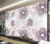 Modern tapet för vardagsrum silke smycken blommor tv bakgrundsvägg