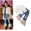 Bebek Yaz Giyim Tatlı Çocuk Bebek Kız Kapalı Omuz Elastik Gömlek + İnci Dantel Jeans Pantolon 2PCS Kıyafetler Giyim Setleri