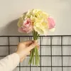 Hydrangea Rose Bunch Artifiical Hydrangea Rose Leaf DIY Flower Wall Home Wedding Party Decoration Bruid Bunch Silk Fake Flower