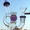 Glow In The Dark Ball Mini Verre Bong Narguilés Fendu Donut Perc Huile Rigs Pomme De Douche Dab Rig 14mm Joint Vert Violet Tuyaux D'eau Bol