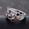 Nasiya 100 oryginalne srebrne 925 pierścionki biżuterii dla kobiet wiele kolorowych kamieni szlachetnych obrączka luksusowa biżuteria prezent zaręczynowy v1983462007