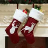 Padrão Meia de Natal xmas Gift Bag Pingente Cloth Christmas Tree Elk floco de neve enfeite de impressão Festa Decoração presente