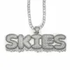 Iced out aangepaste naam ketting brief hanger ketting micro verharde kubieke zirkoon heren hiphop sieraden