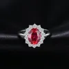 Jewpalace Princess Diana Skapat Red Ruby Ring 925 Sterling Silver Ringar För Kvinnor Förlovnings Ring Silver 925 Ädelstenar Smycken LY191217