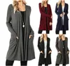 패션 봄 여성 긴 카디건 세련된 탑 캐주얼 대비 긴 소매 얇은 아웃웨어 코트 탑 의류 판매