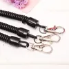 10pcs Black Retractable Coil Cord Springs Keychain Strap Swivel Lobster Clasp Keyring Colorful Stretch Key Chain Ring Holder