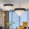 Lampadario moderno a LED Illuminazione per soggiorno Sala da pranzo Lampadari a soffitto moderni in cristallo di lusso Lampade a sospensione a sospensione