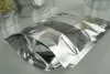 16x24cm Aluminizing Plating Herbruikbaar Voedsel Verpakking Pouch, 100 stks / partij Stand-up Zilver Aluminium Folie Embossing Window Plastic Ziplock Bag