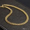 NEW Never fade Stainless steel Figaro Chain Necklace 4 Sizes Men Jewelry 18K Real Yellow Gold Plated 9mm Chain Necklaces for Women Mens