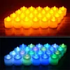 24Pcs الملونة عديمة اللهب الشموع الصمام Tealight الشموع بطارية تعمل بالطاقة الصمام شمعة لحضور حفل زفاف عيد الميلاد الديكور