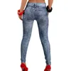 Hxroolrp Donna Denim Fiocco di Neve Pantaloni Skinny Stretch Sexy Collant Morbidi Leggings Donna Button Boyfriend Jeans per Le Donne D1