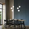 Creative Glass Ball Pendant Lamp Modern Metal Suspension Light Hotel Restaurang Bar Cafe Dinning Bedroom Nordic Hängande belysning