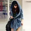 1pc New Fashion Style Spring Autumn Women Loose Trench Women Fashion Denim Belt Waist Trench Coat Coat