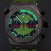 Herren-Quarzuhren aus Edelstahl, Business-Chronograph, Gummi-Armbanduhr für Herren, leuchtend