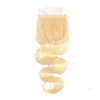 Extensions brésiliennes de cheveux vierges 4x4 Clôture en dentelle 613 Blonde Body Wave Human Heuving Blonde Middle Three Part 1022inch1569343