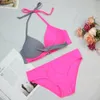 2020 New Swimsuit Women Europe and America Sexy Hard Pack Split Swimsuit Matching Swimwear Bikini S-3XL Wholesale