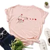 Harajuku amour doigt impression femmes T-Shirt été coton à manches courtes basique T-Shirt coeur graphique haut ample dame grande taille S-5XL