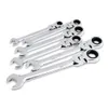 6PCS 8 - 17mm Flexible Head Ratchet Wrench Dual-use Gear Spanners