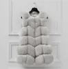 Womens Winter Faux Fox Fur Waistcoat Jacket Coat Vest Gilet for Women Warm Long Sleeveless Jacket Outwear Long Slim Fur Vest