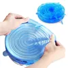 6 pzset Silicone Elasticizzato Aspirazione Pentola Coperchi Utensili da cucina Riutilizzabile Conservazione Fresca Involucro Sigillante Universale Coperchio Pan Copertura Tappo Covers1501889