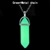 Glow in the Dark Natural Stone Necklace For women Quartz Healing Crystal Point Hexagonal bullet Pendant Rope chains Men s Fashion Jewelry