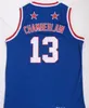 # 13 Wilt Chamberlain Harlem Globetrotters Günstige Hochschule Basketball Jersey Vintage blau Wilt Chamberlain Basketball Sporthemd