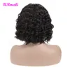 Brasiliansk Deep Wave Bob Lace Front Human Hair Wigs Transparent 13x4 Lace Frontal Deep Curly Remy Hair Wigs With Baby Hair Pre Plocked