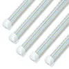 8FT LED Shop Light Fixture 72W 7200LM, 5000K White, Dual Row V Shape,T8 Integrated Tube Strip Cooler Lights, Clear,Linkable 25P