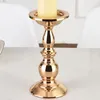 Classic Black Gold Bronze Pillar Candle Holder Retro Iron Stand Wedding Tabletop Centerpiece