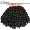 Nicole Hair 8Inch 20 Strands Jumpy Wand Curl Jamaican Bounce Syntetisk flätning Hårförlängning Virka flätan Kanekalon hår för WO9349124