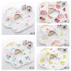 Baby Bibs Newborn Cartoon 8 Layer 360 Degree Rotating Petal Bib Rice Bag Cotton Toddler Waterproof Scarf Saliva Feeding Towel GGA2213