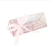 Ins luxe européen élégant rouge rose fleur impression PVC Transparent diamant boîte en plastique pour mariage boîte-cadeau de bonbons pour la fête