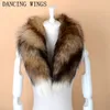Men Women Genuine Fox Fur Scarf 100% Real Natural Fox Fur Collar Scarves Wraps Good Quality Fur Ring Muffler D19011004