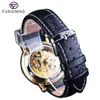 포싱 로마 조각 로마 번호 레트로 스팀 펑크 다이얼 투명한 남성 시계 최고의 브랜드 고급 자동 골격 손목 시계