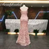 Verklig bild Long Evening Party Dress 2019 Handgjorda blommapplikationer Löstagbar kjol Elegant kvinna Formell klänning Vneck Prom Dresses5473620