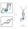 Colliers Pendentifs Bijoux Fantaisie Cristal Chaussures À Talons Argent Plaqué Or Long Charmes Chaînes Colliers