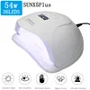 Zestaw paznokci 54W UV Suszarka LAMPE LED z zestawem do paznokci Poliska do paznokci Zestaw zanurzeniem Manicure