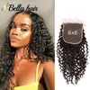 4X4 5X5 6X6 Fechamentos de renda superior brasileiro HD Cabelo virgem humano tece fechamento pré-arrancado com cabelo de bebê Onda de corpo reto encaracolado profundo onda solta cabelo molhado e ondulado Bella