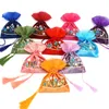 Organza gland tissu cordon sac à la main ruban broderie cadeau sacs vide Sachet lavande emballage sacs pochette de rangement 10 pcs/lot