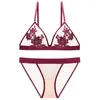 Set di reggiseni Lcw design ricamo tracolla fissa sexy senza anello in acciaio coppa triangolare set reggiseno ultrasottile intero4758569