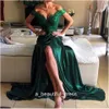 Elegant Dark Green A-lijn Avondjurken Avondjurken Gala Jurken Off The Shoulder Prom Jurs Formele Dames Feestjurk ED1164