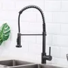 Black Kitchen Tap Faucet Dra ner 360 Rotatable Spiral Spring Mixer Home Supply305J