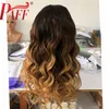 PAFF 13X6 Parte Profonda Parrucca Anteriore Del Merletto Dei Capelli Umani T1B/4/27 Colore Misto 3 Toni Ombre Onda Del Corpo parrucche Capelli Remy Brasiliani