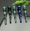 2020 neue Farbe dreirädrige Doppelblase gerade Rauchtopf Glas Wasser Shisha Griff Rohre Rauchpfeifen Hohe Qualität kostenloser Versand