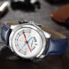 Luxury Crrju Top Band Sports Leather Watches Mens Mens Casual Quartz Calendar Calendrier Army Military Wrist Watch Relogio Masculino