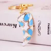 Fashion- Alloy Rhinestone Pendant Key Chains Musical Instrument Keychain Girl Jewelry Ornament Charm Key Ring Accessories Party Gift