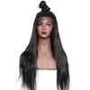 Peluca Frontal de encaje 360 prearrancada con pelo de bebé pelucas de cabello humano con encaje frontal recto para mujeres negras cabello Remy 180% de densidad